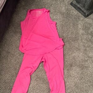 Tek Gear Pink Workout Top and Bottoms XL
